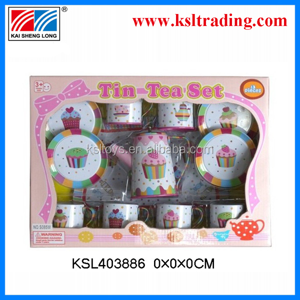 ブリキ印刷2014年売れ筋錫の茶パッキングギフトセット中国製キッチンおもちゃ汕頭玩具子供のためのギフト問屋・仕入れ・卸・卸売り