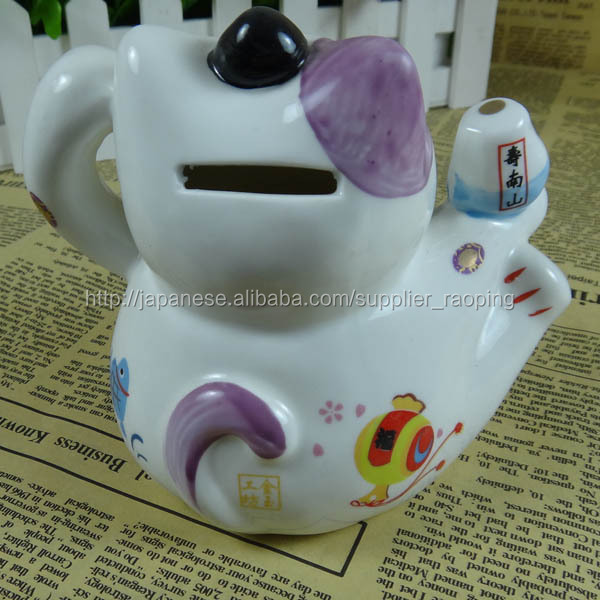 かわいい日本の陶磁器の誕生日の猫貯金箱問屋・仕入れ・卸・卸売り