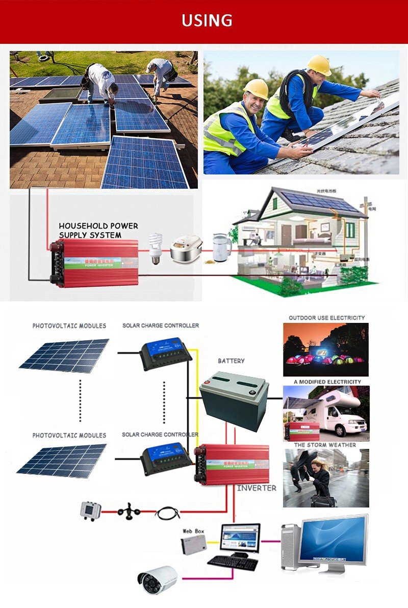 単相オフグリッド太陽光高効率93% dc 12ボルト24ボルトに交流220ボルト1000ワット2000ワット3000ワット太陽光発電インバーター付充電器仕入れ・メーカー・工場