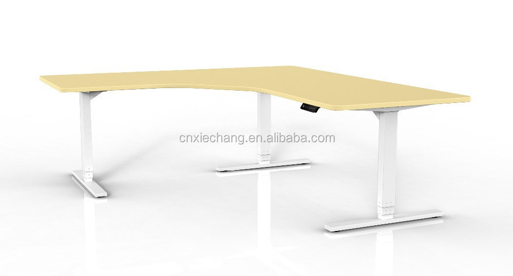 L shaped sitting and standing electric adjustable desk仕入れ・メーカー・工場