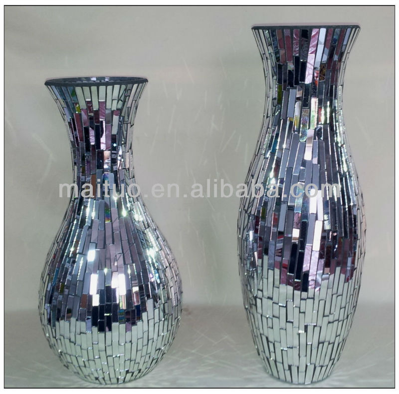 mirrored mosaic vase