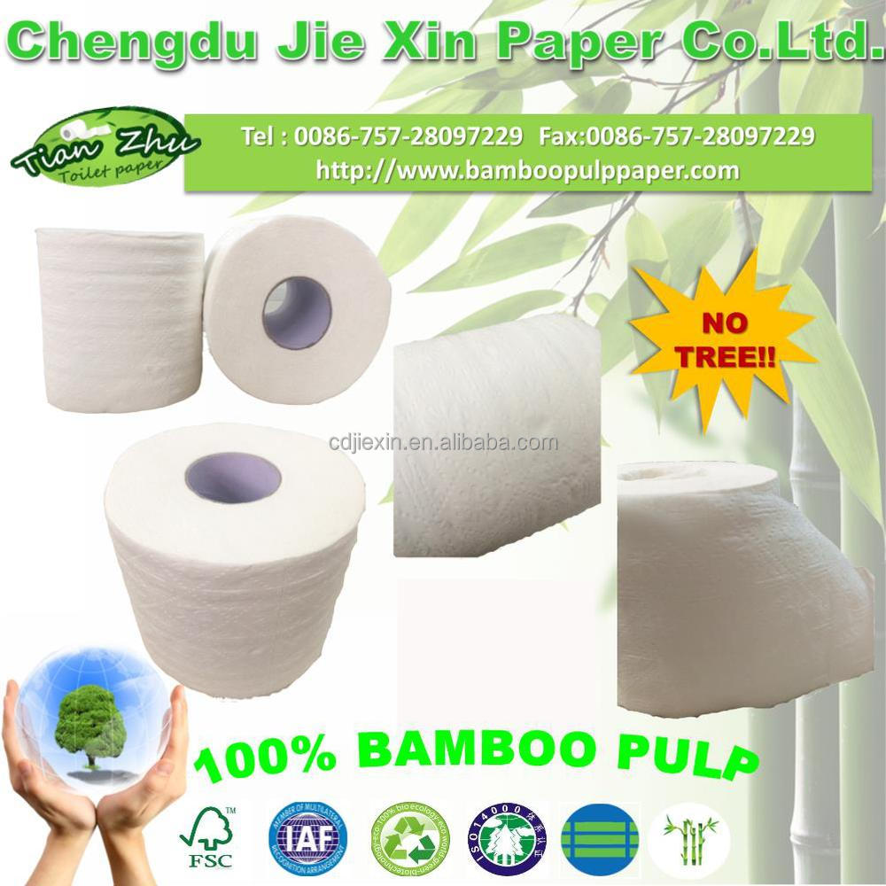 滑らかなエコ- にやさしい100％の竹トイレ紙強力な分解性4ロールトイレットペーパー/pack 問屋・仕入れ・卸・卸売り