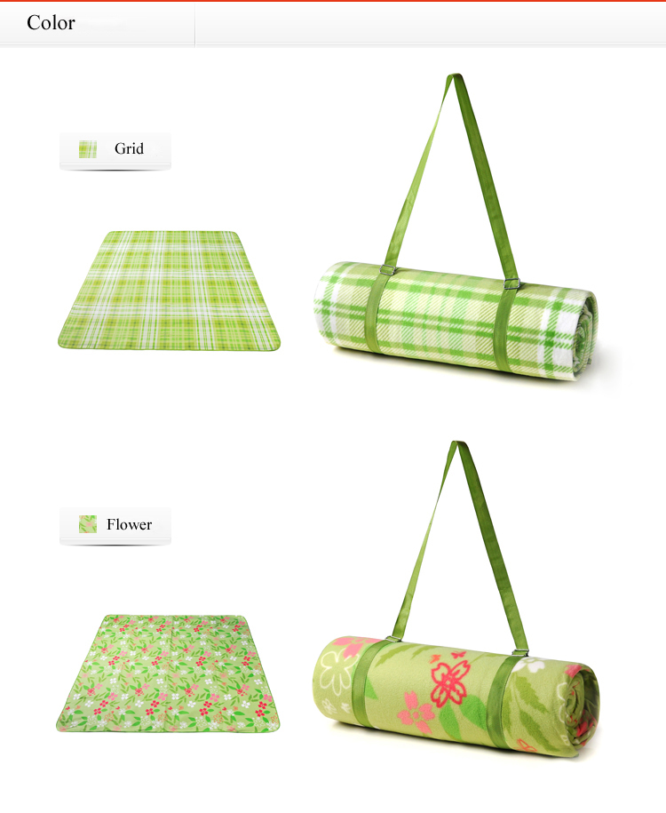 Supply New Arrival Super Soft Roll Up Polar Fleece Picnic Blanket/waterproof Roll Up Travel