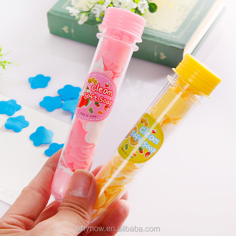 Beautiful colorful tube rose flower star shape soft bath paper soap 