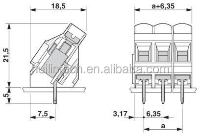 フェニックス2- 3極6.35mmピッチ数、 固定型の端子台仕入れ・メーカー・工場