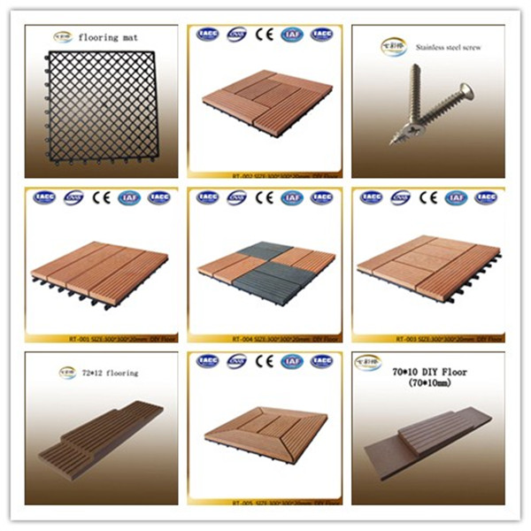 新しいデザインの木製diyプラスチック複合材デッキの床、 卸売wpcdiyのタイルの床問屋・仕入れ・卸・卸売り