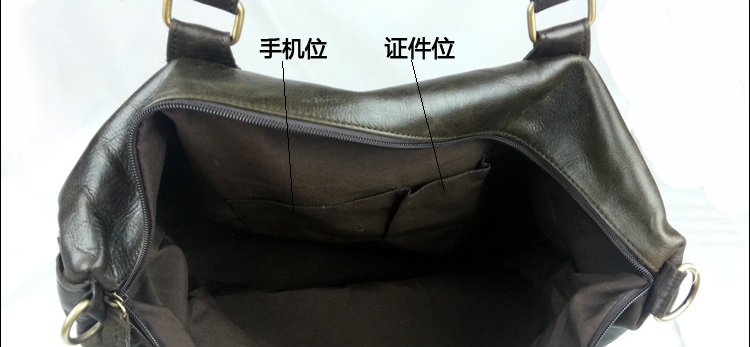 2014 dark chocolate leather man leisure classical messenger shoulder bag