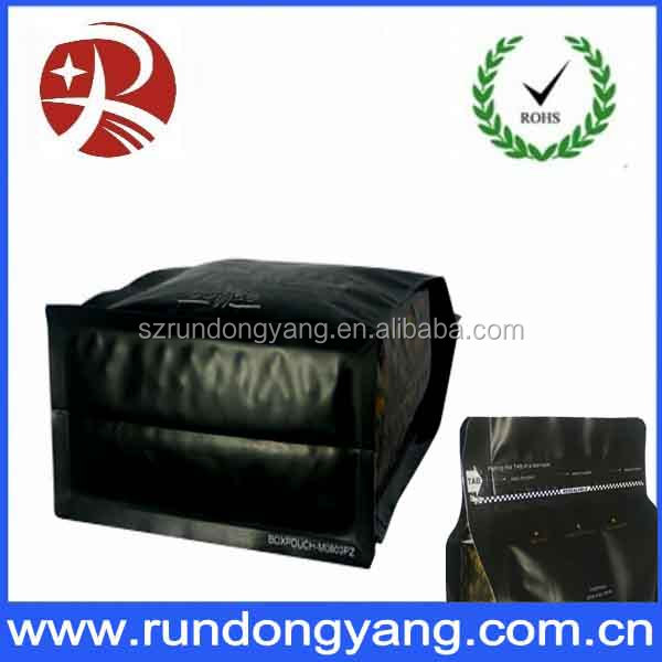 Sealable Coffee Valve Bag With side gusset coffee valve bag High quality aluminum foil coffee packaging bags side guss