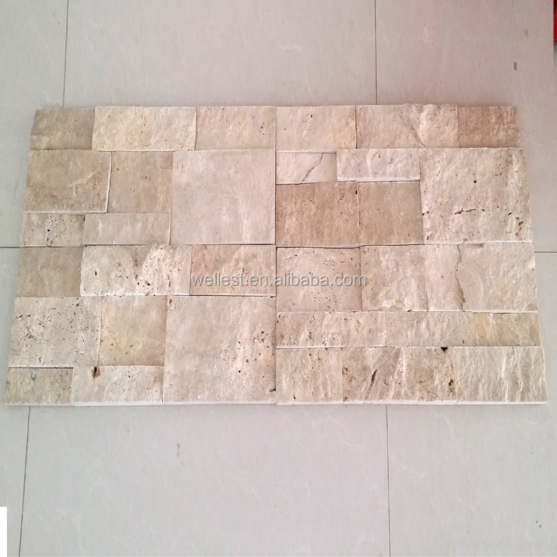 中国石灰岩タイプのスプリット顔トラバーチンレンガモザイク壁のタイル 問屋・仕入れ・卸・卸売り