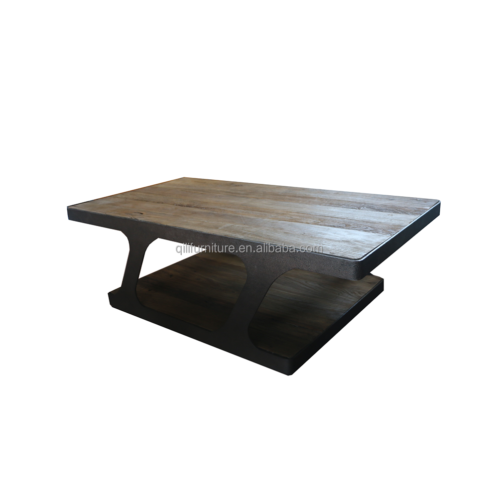 industrial z type wood coffee table