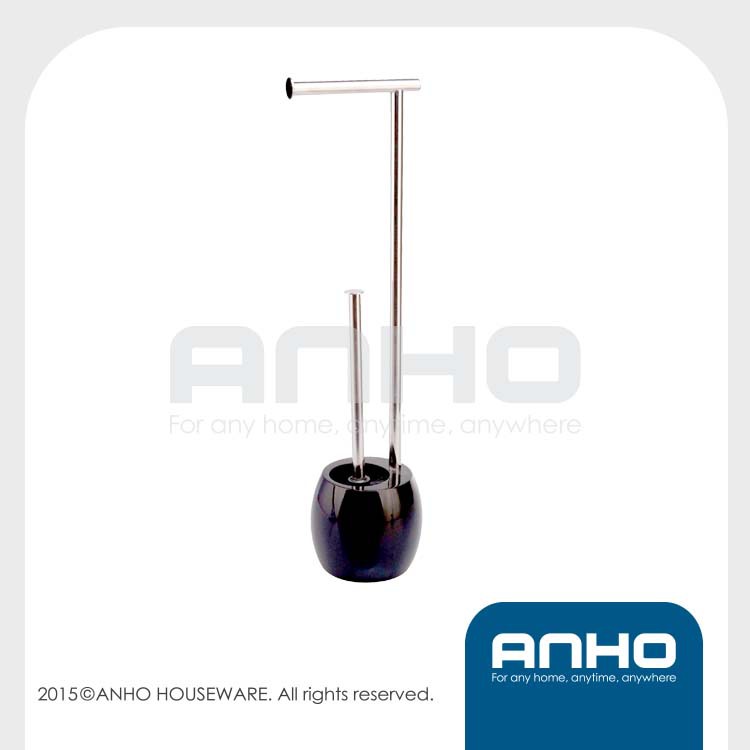 Anho特許ポリレジン+ステンレス製のトイレブラシホルダーと紙ロール、 foor- スタンディング、 の浴室の付属品仕入れ・メーカー・工場