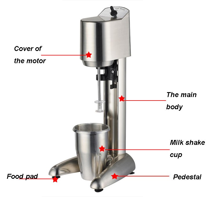 Stainless Steel Milk Shaker Motor 300w Milk Mixer Cup 0.9 L Stainless