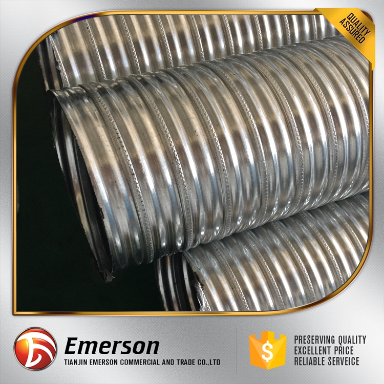 50mm tubo ondulato materiale metallico in acciaio zincato tubo d'acciaio  ondulato fornitore di fabbrica prezzo al metro