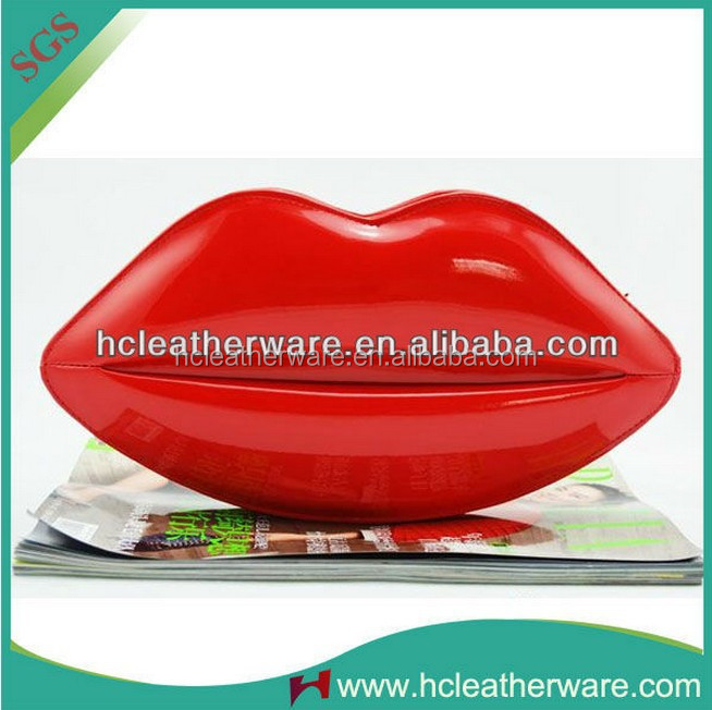 中国のサプライヤー唇ファッショナブルなクラッチバッグ、 赤クラッチバッグ高品質、 卸売革クラッチバッグ仕入れ・メーカー・工場