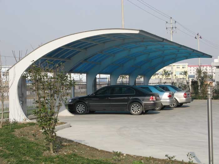 Tensile membrane roof structure, car parking awnings, parking roof