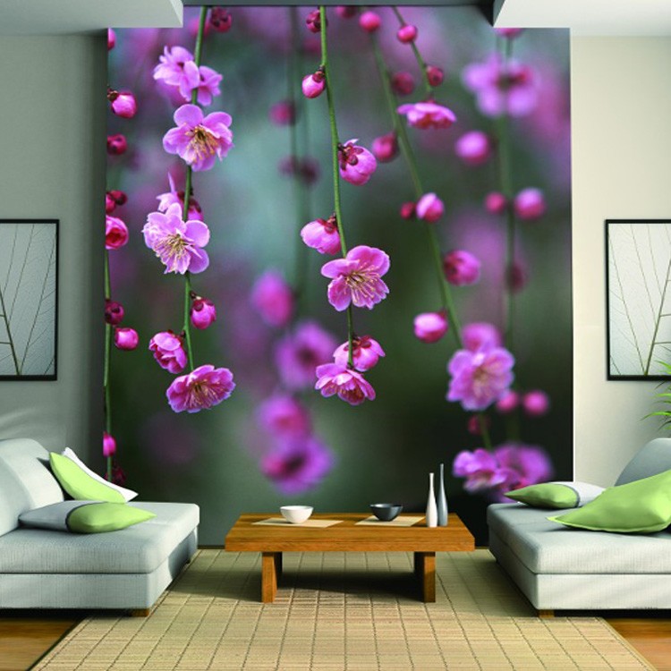 Hotel huis woonkamer paarse roos 3d tv achtergrond behang ... Decoratie woonkamer paars