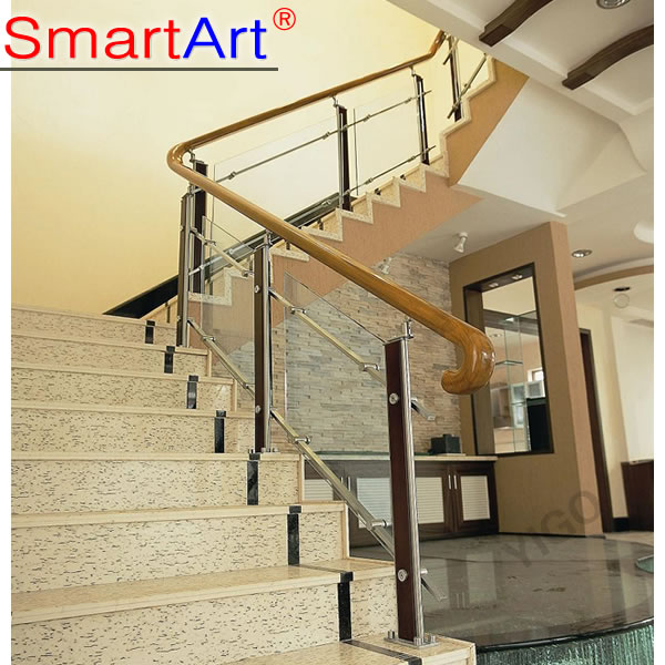Plastic Indoor Glass Stair Railings Stainless Steel Railing Design
