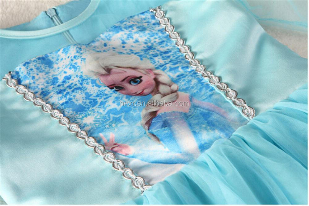 の子供ブティックの服卸売2014年夏の子供服のドレスの少女エルザ冷凍dressfrozen衣類問屋・仕入れ・卸・卸売り