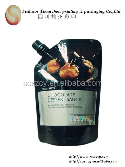 printing standup pouch with spout for chilli sauce
