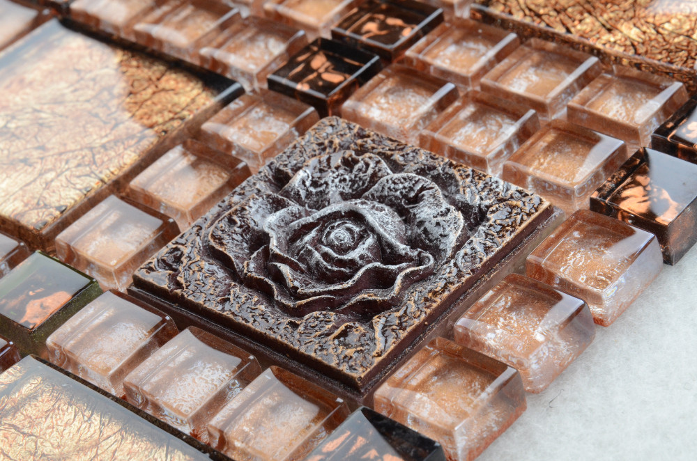 Ml858 neue design schlafzimmer gold blatt muster wand blume mosaik ...
