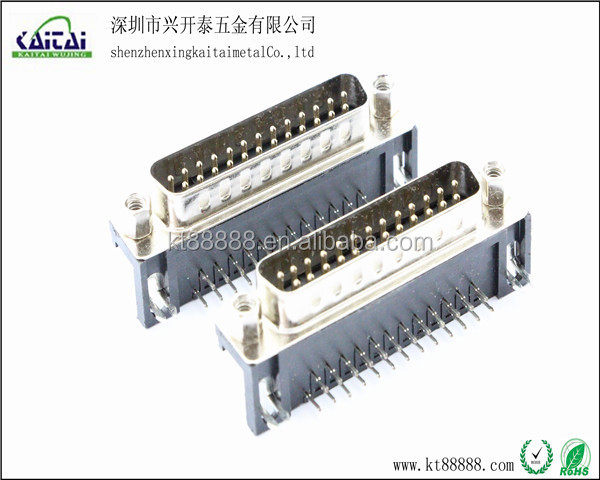 Dサブ右- 角度のスリム型pcb25ピンメスコネクタ仕入れ・メーカー・工場