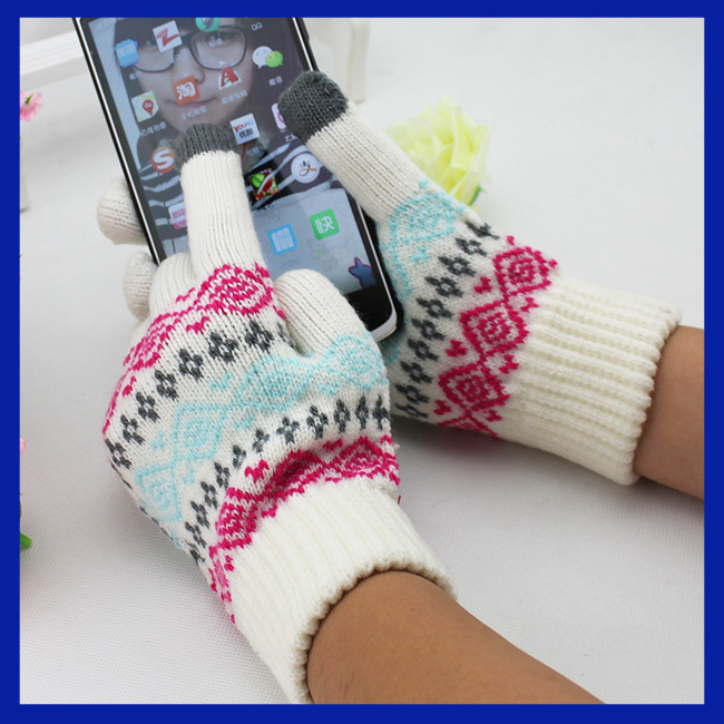 ユニセックスウール多くのパターンとニットの手袋、 タッチスクリーンのための冬の手袋i phone/サムスン/アプリなど問屋・仕入れ・卸・卸売り