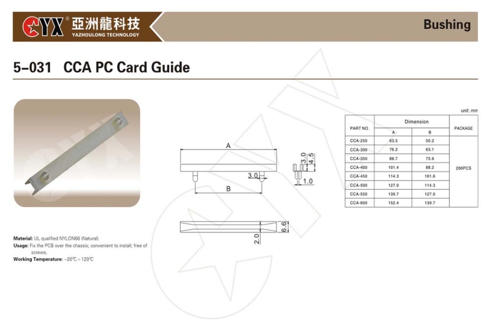 カードガイド90mm120mm140ミリメートルpcbスロットの寸法1.9mm/2.0ミリメートル仕入れ・メーカー・工場