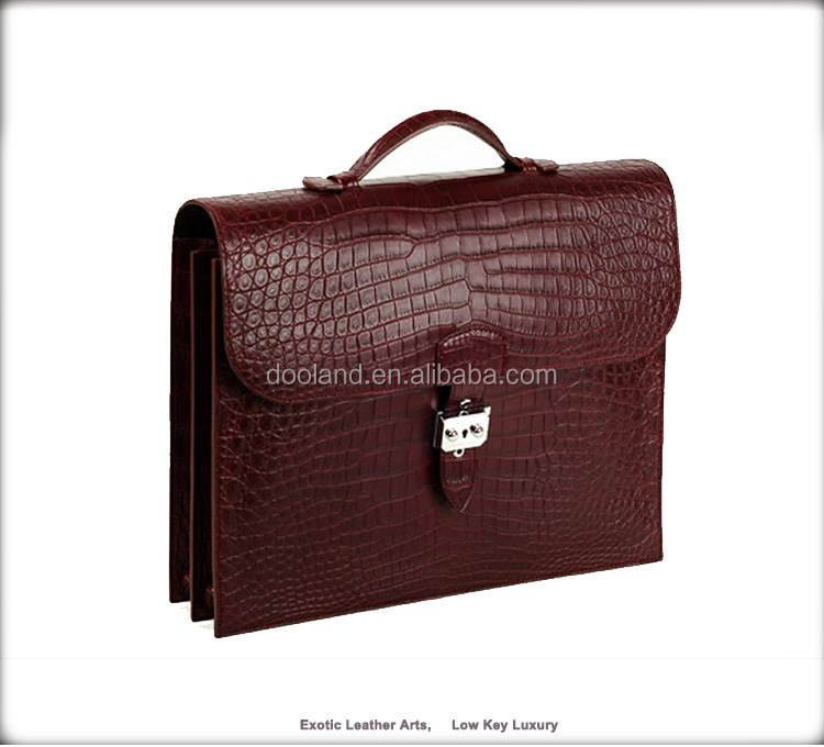 Luxury Leather Genuine Crocodile Leather Briefcase Men Clutch Business Bag  - China Business Bag and Briefcases price