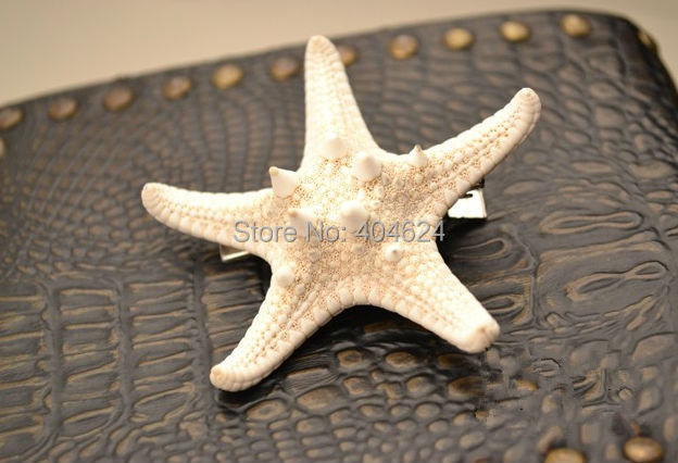 2014 Hot New Trendy Natural Headwear Big Starfish Pattern Women Beach Holiday S/L Hair Barrettes Head Decoration FreeShipping