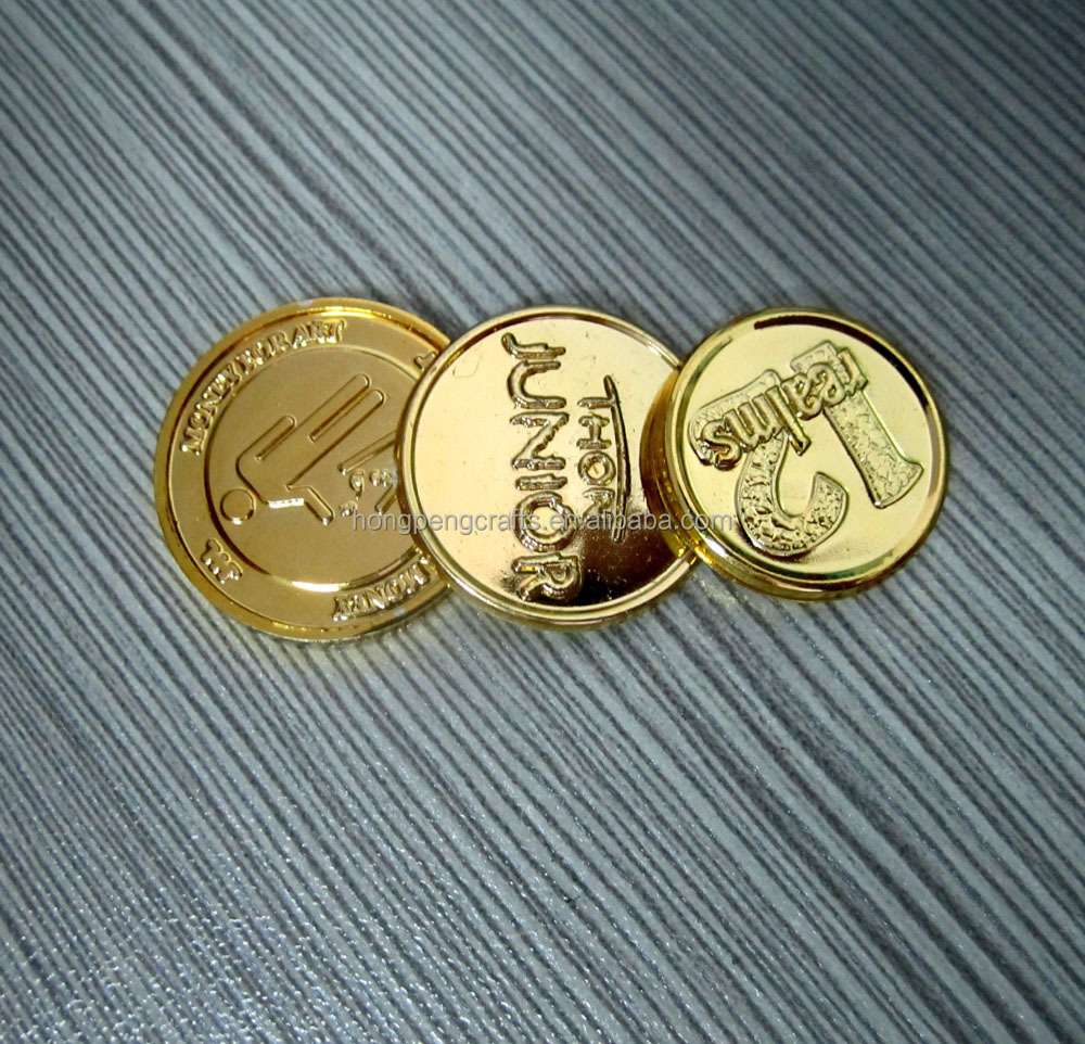 カスタムロゴのプラスチックエンボスゴールドトークンコイン仕入れ・メーカー・工場