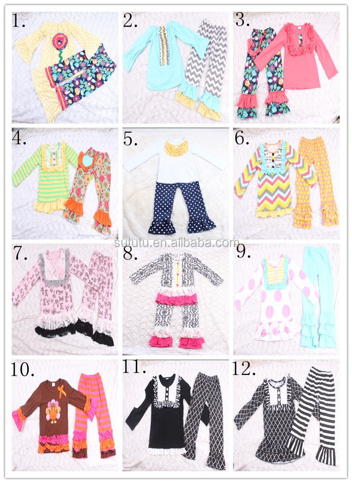 リトル女の子ブティック リメイク服セット イースター服セット女の子の ブランド名服工場イーター polkda ドット フリル セット仕入れ・メーカー・工場