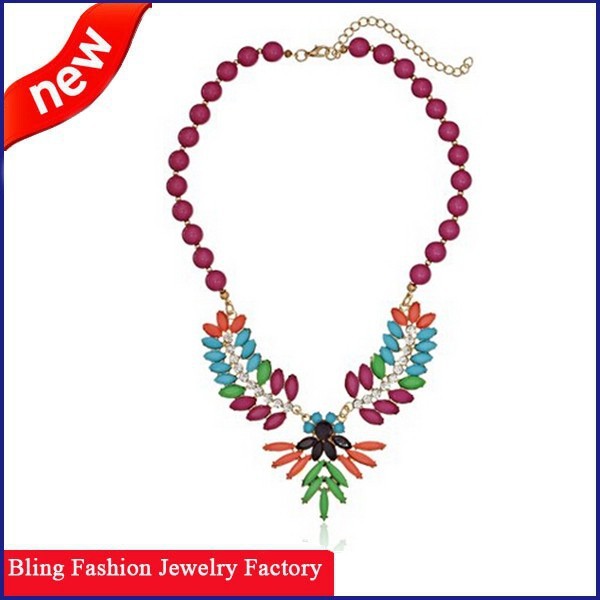 Fashion jewelry manufactirer in Yiwu China crystal bead statement ...