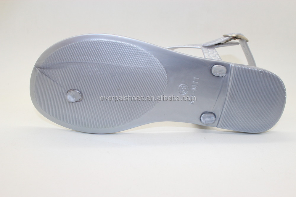 シンプルなデザイン女性平らなスリッパのサンダル明確なゼリーの靴仕入れ・メーカー・工場