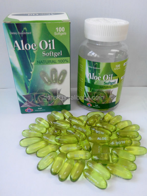 2014 GMP certified high-quality natural Aloe vera oil softgel