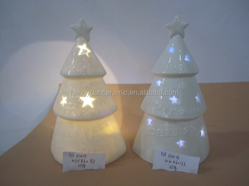 磁器クリスマスオーナメント白セラミックledライトクリスマスの装飾問屋・仕入れ・卸・卸売り