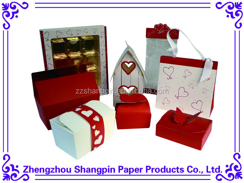 Classy white card printing paper packaging gift boxes with ribbon