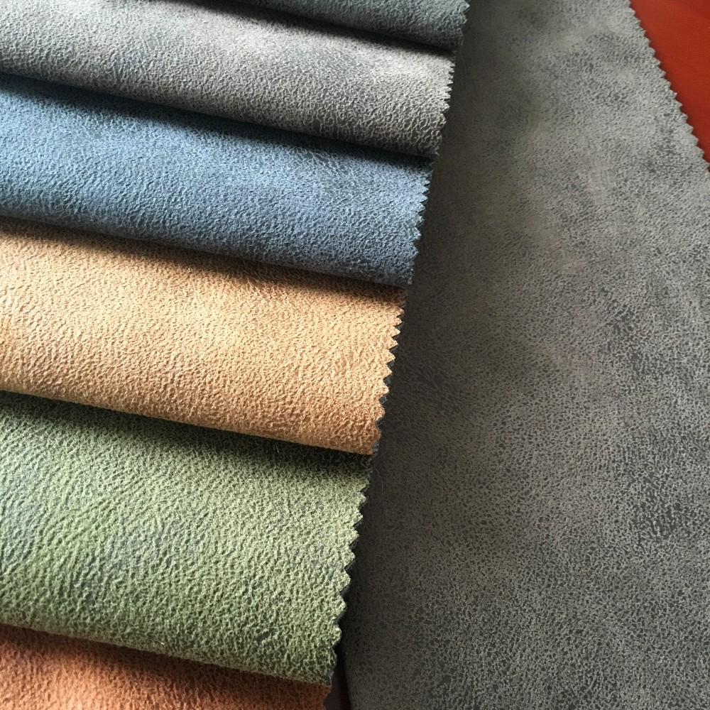 Wrinkle Effect Nubuck Suede Fabric Bonding With Pu Base Tc For Sofa 