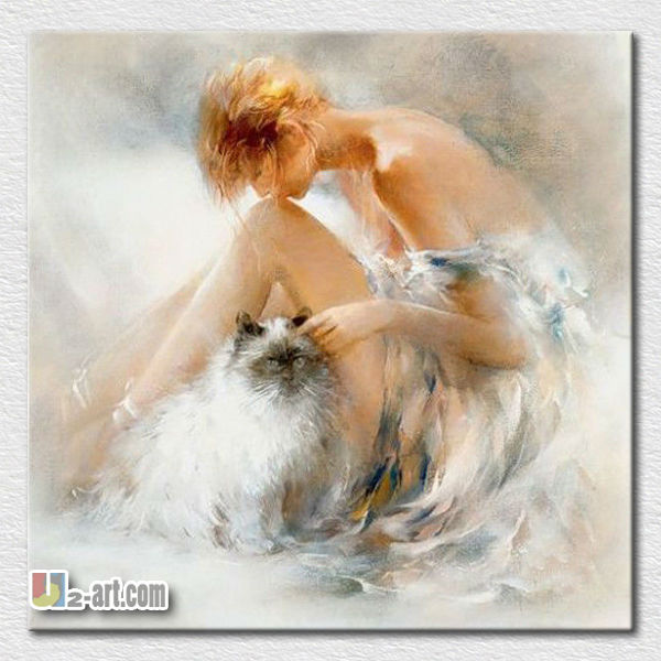 Canvas schilderij kunst mooi meisje olieverfschilderij voor ... Woonkamer wanddecoratie kunst