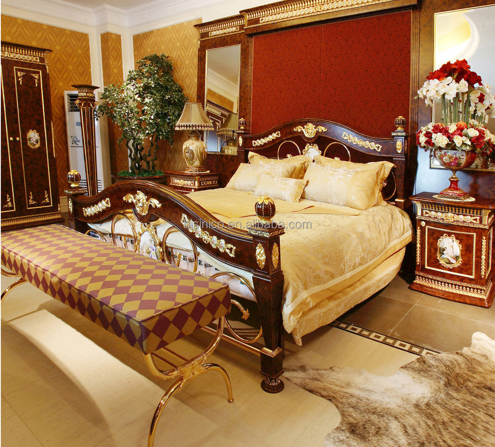 Franse barok koninklijke hand gesneden massief houten kingsize bed ...