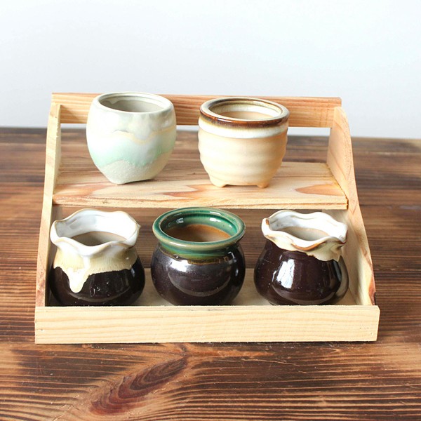 pine wood plant shelf
