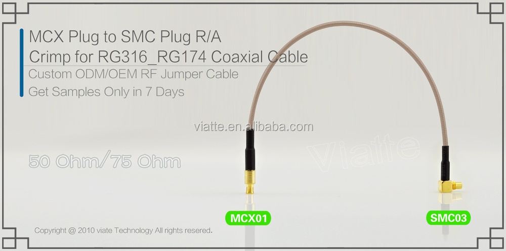 へのmcx男性rfsmcオス直角コネクタ、 rg174/316ケーブルアセンブリコネクタ仕入れ・メーカー・工場