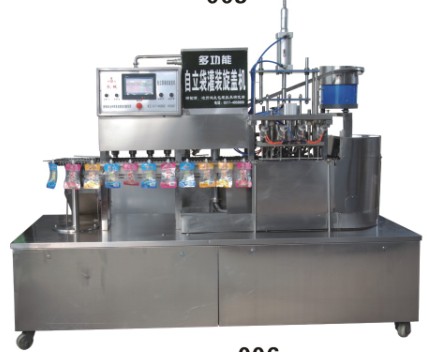 coconut water and pear juice in Stand up pouch with corner spout filling packing machine