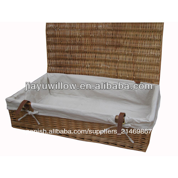 debajo de la cama de artesanía cestas de mimbre con tapas de tela