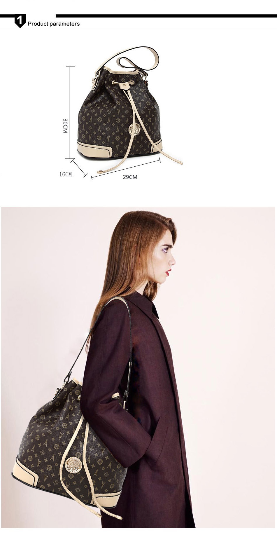 ファッションの女性のハンドバッグ2015巾着ショルダーバケットバッグ本革の女性仕入れ・メーカー・工場