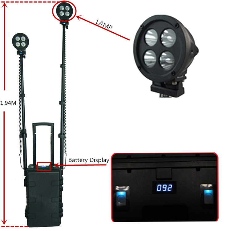 72w Battery Charging Protable Led Mobile Lighting Tower Buy Protable