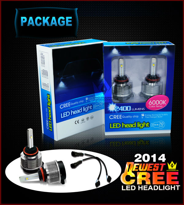 2014新登場LED バルブ HIDの時代は終わり! オールインワン CREE社 LED ホワイト6000k LED ヘッドライト＆フォグランプ H9 LEDライト ヘッドライト 1年保証問屋・仕入れ・卸・卸売り