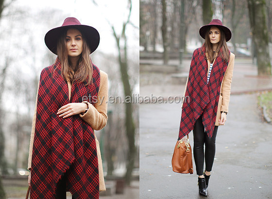 Lady winter square flannel tartan stock scarf-3.jpg
