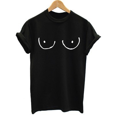 面白いtittiesおっぱいおっぱいプリントクロップトップ綿カジュアルシャツ用トップtシャツヒップスター最新仕入れ・メーカー・工場