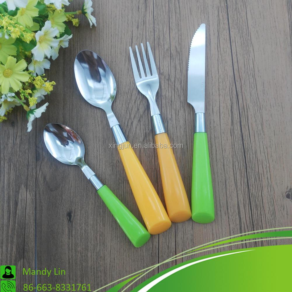 High Quality 24 Pcs Colorful Plastic Handle Cutlery Sets Buy 24 Pcs
