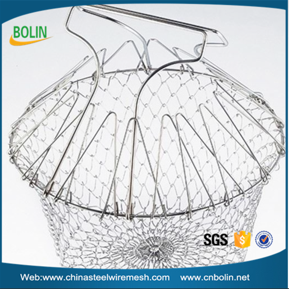 304 stainless steel wire mesh chef basket / metal wire basket